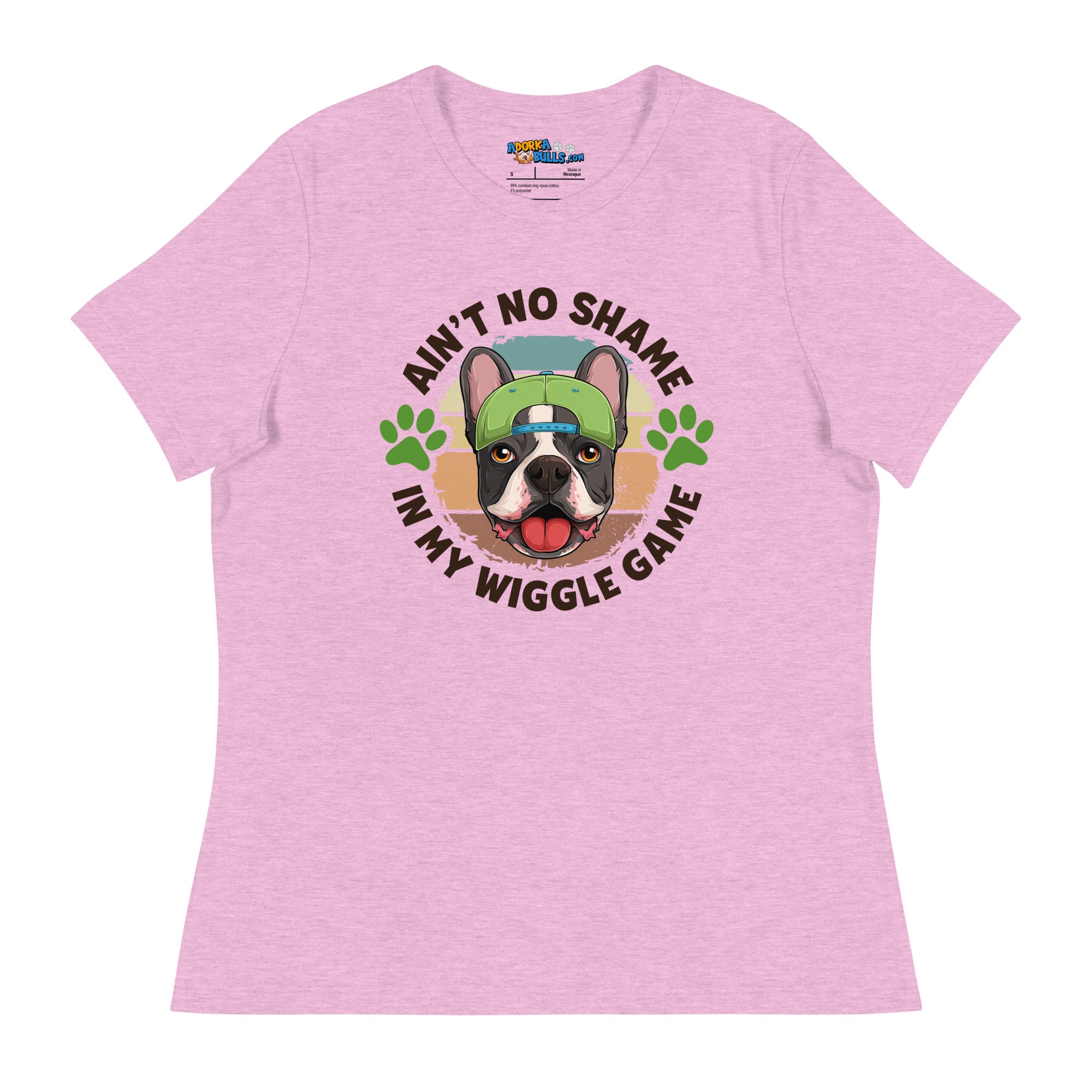 &quot;Ain’t No Shame in My Wiggle Game&quot; Male Frenchie Women’s Tee