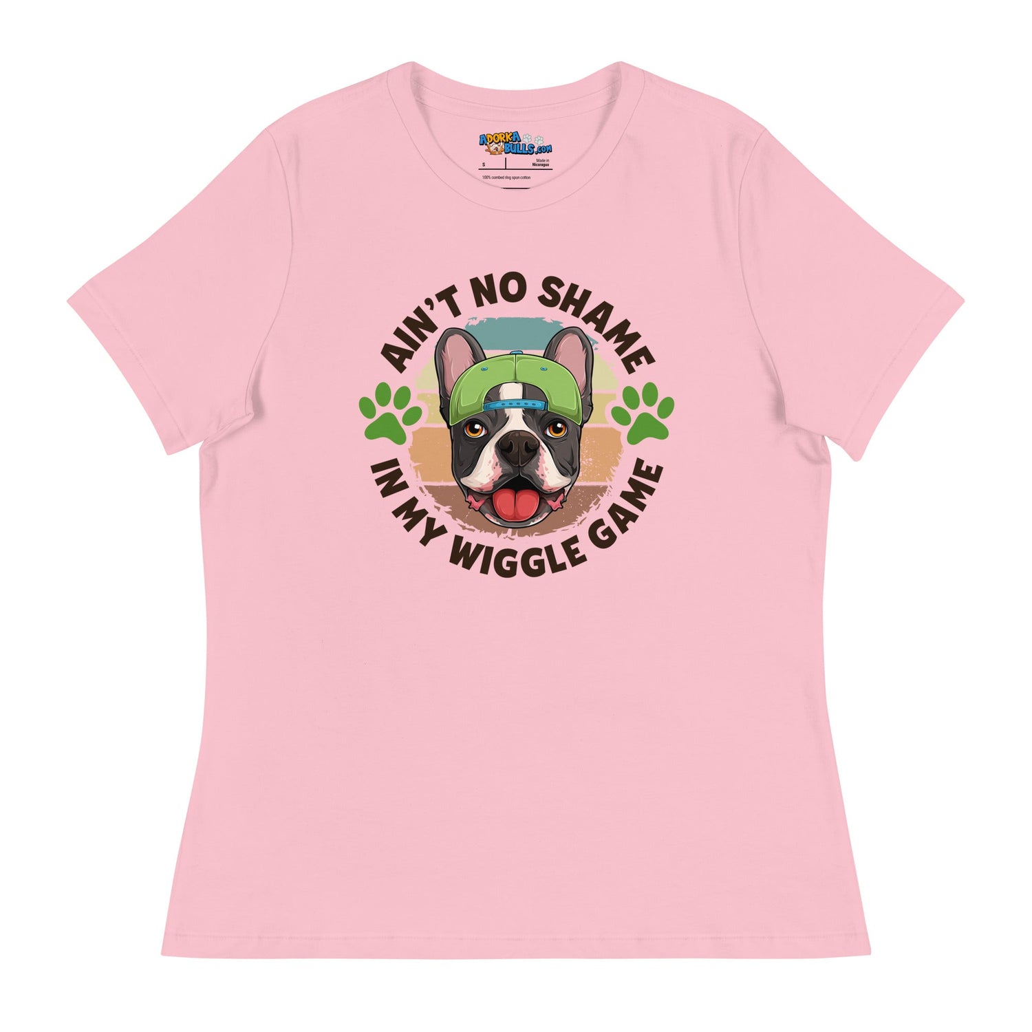 &quot;Ain’t No Shame in My Wiggle Game&quot; Male Frenchie Women’s Tee