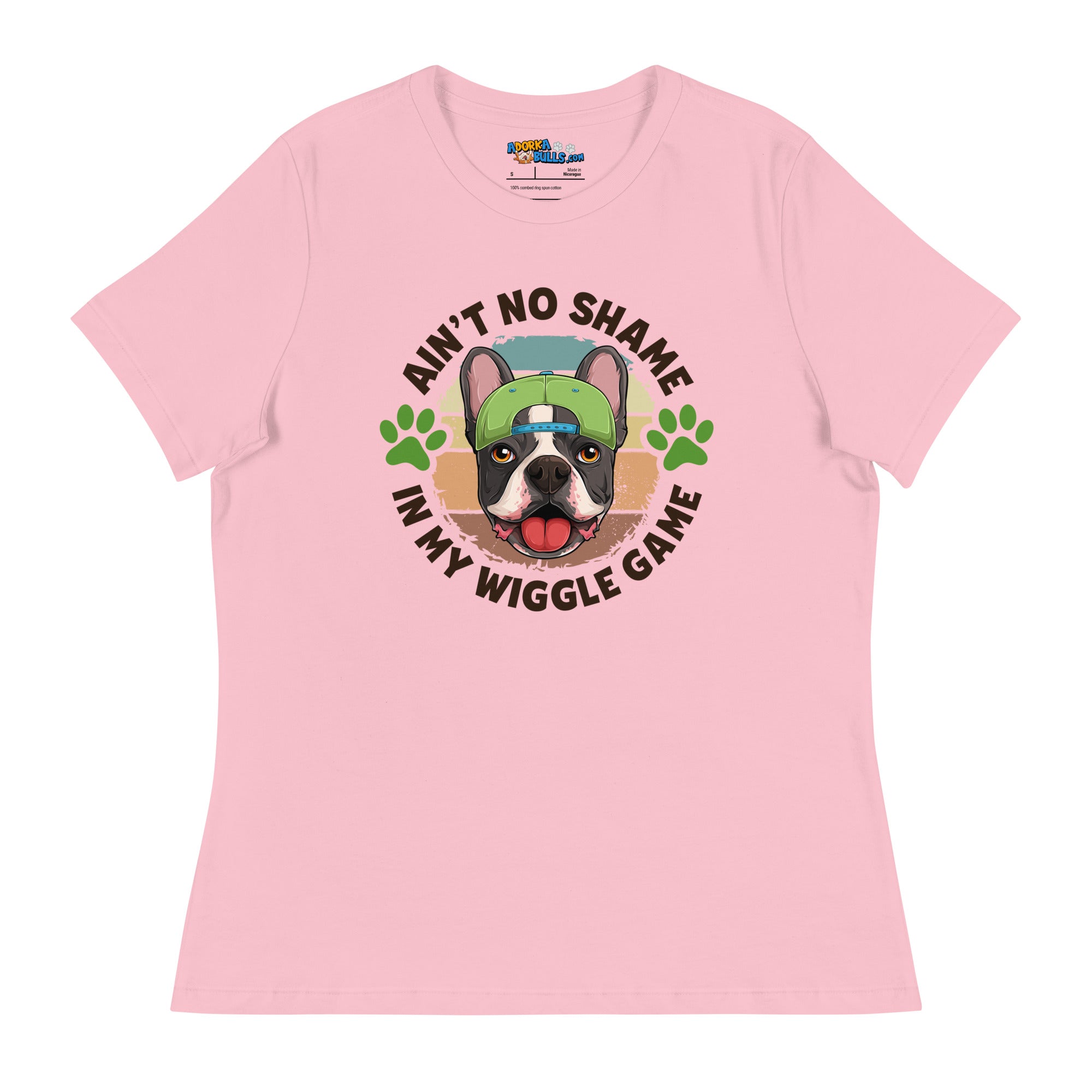 &quot;Ain’t No Shame in My Wiggle Game&quot; Male Frenchie Women’s Tee