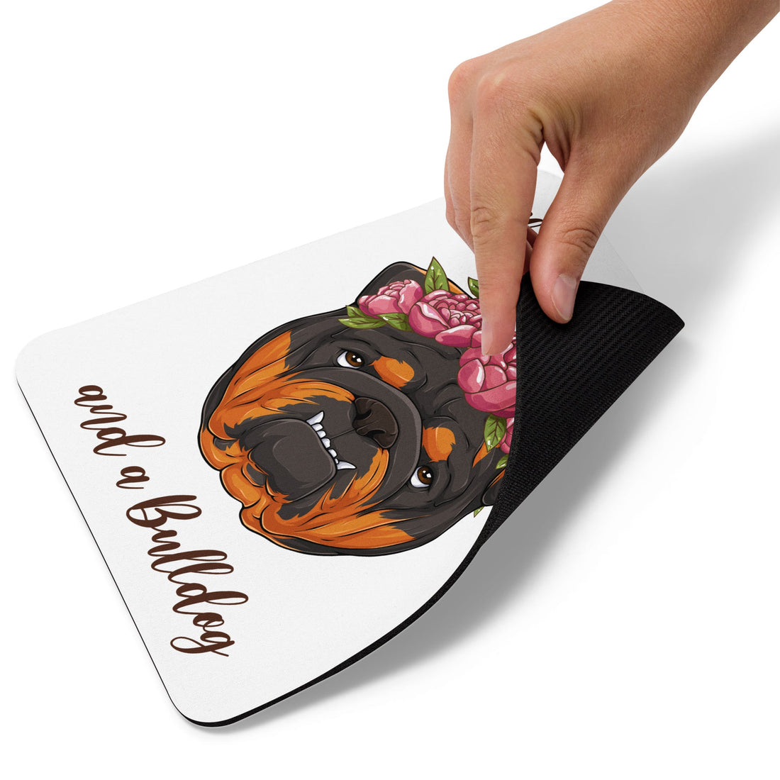 &quot;All You Need Is Love And A Bulldog&quot; Mouse Pad | Tri Colored