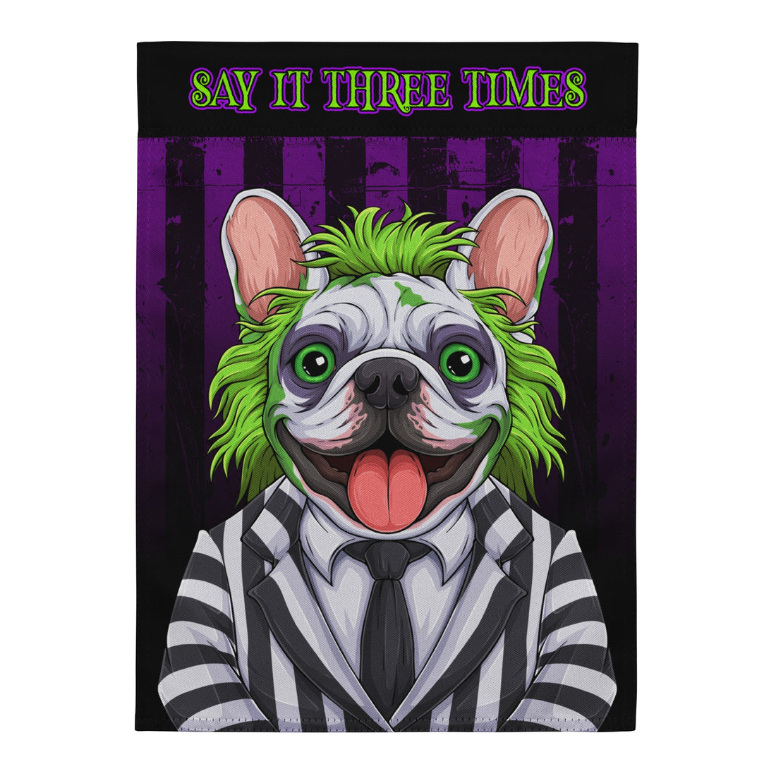 BeetleFrenchie French Bulldog Garden Flag – Say It Three Times