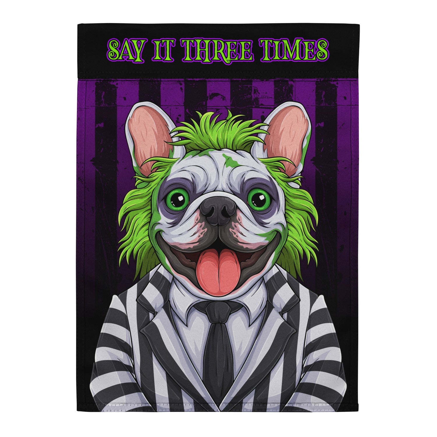 BeetleFrenchie French Bulldog Garden Flag – Say It Three Times