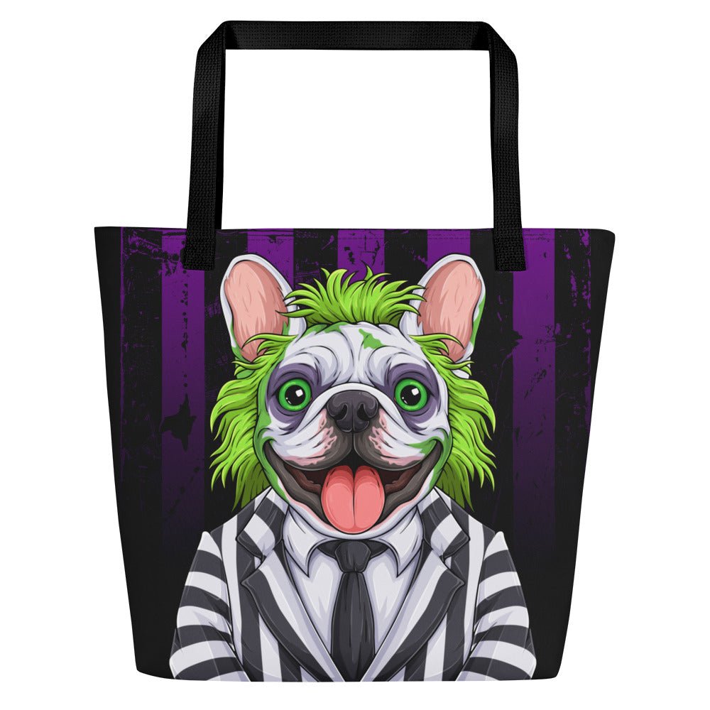 Beetlefrenchie French Bulldog Large Tote Bag with Pocket