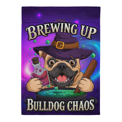 Brewing Up Bulldog Chaos English Bulldog Garden Flag