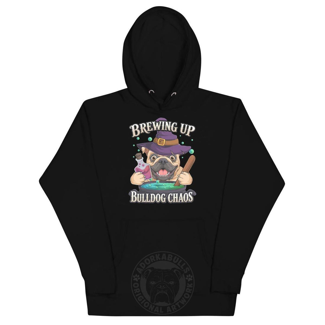 Brewing up Bulldog Chaos English Bulldog Hoodie