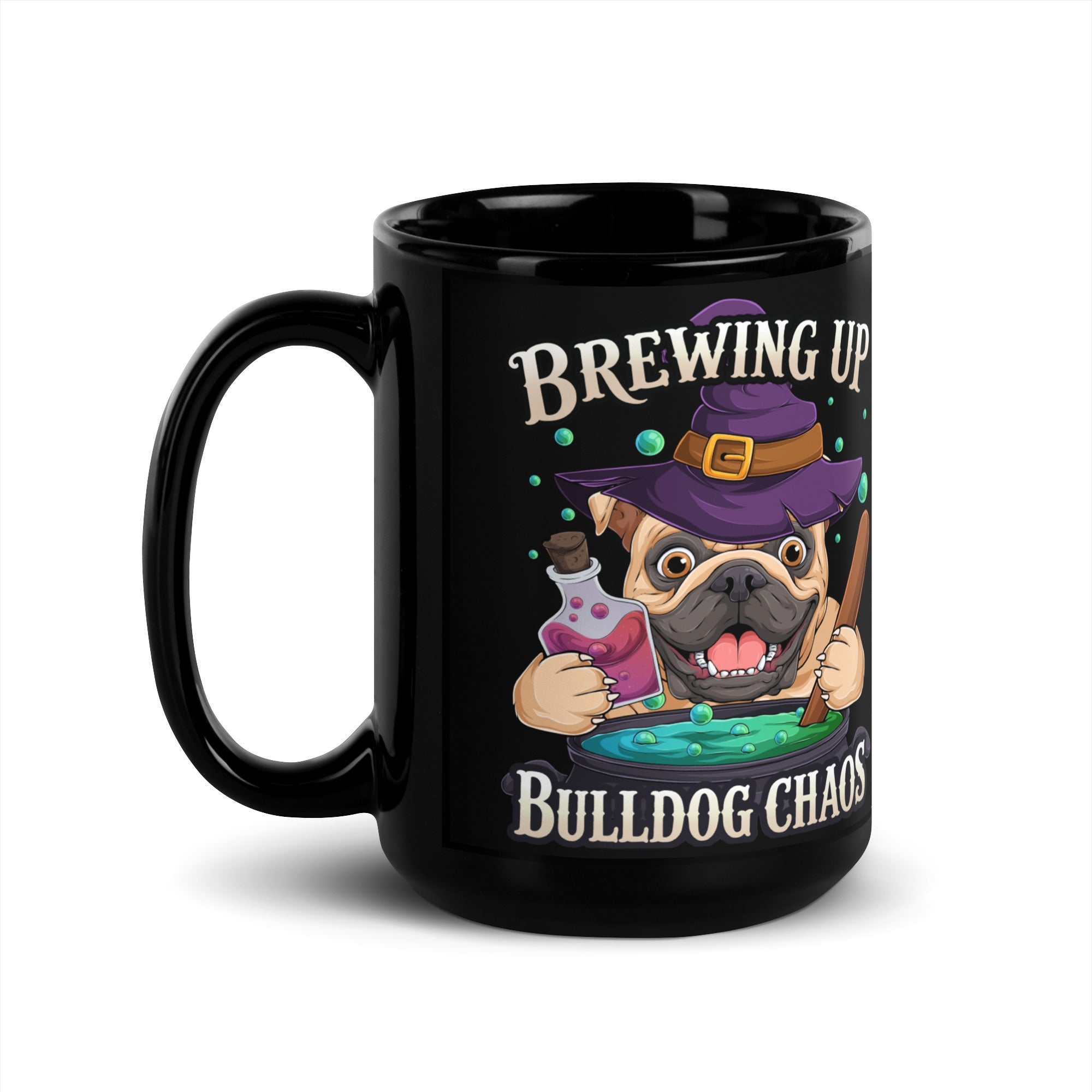 Brewing Up Bulldog Chaos English Bulldog Mug (15oz)