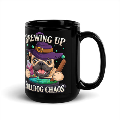 Brewing Up Bulldog Chaos English Bulldog Mug (15oz)