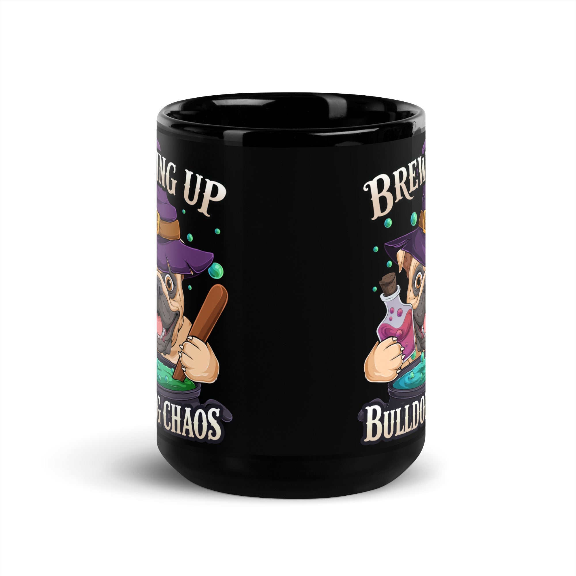 Brewing Up Bulldog Chaos English Bulldog Mug (15oz)