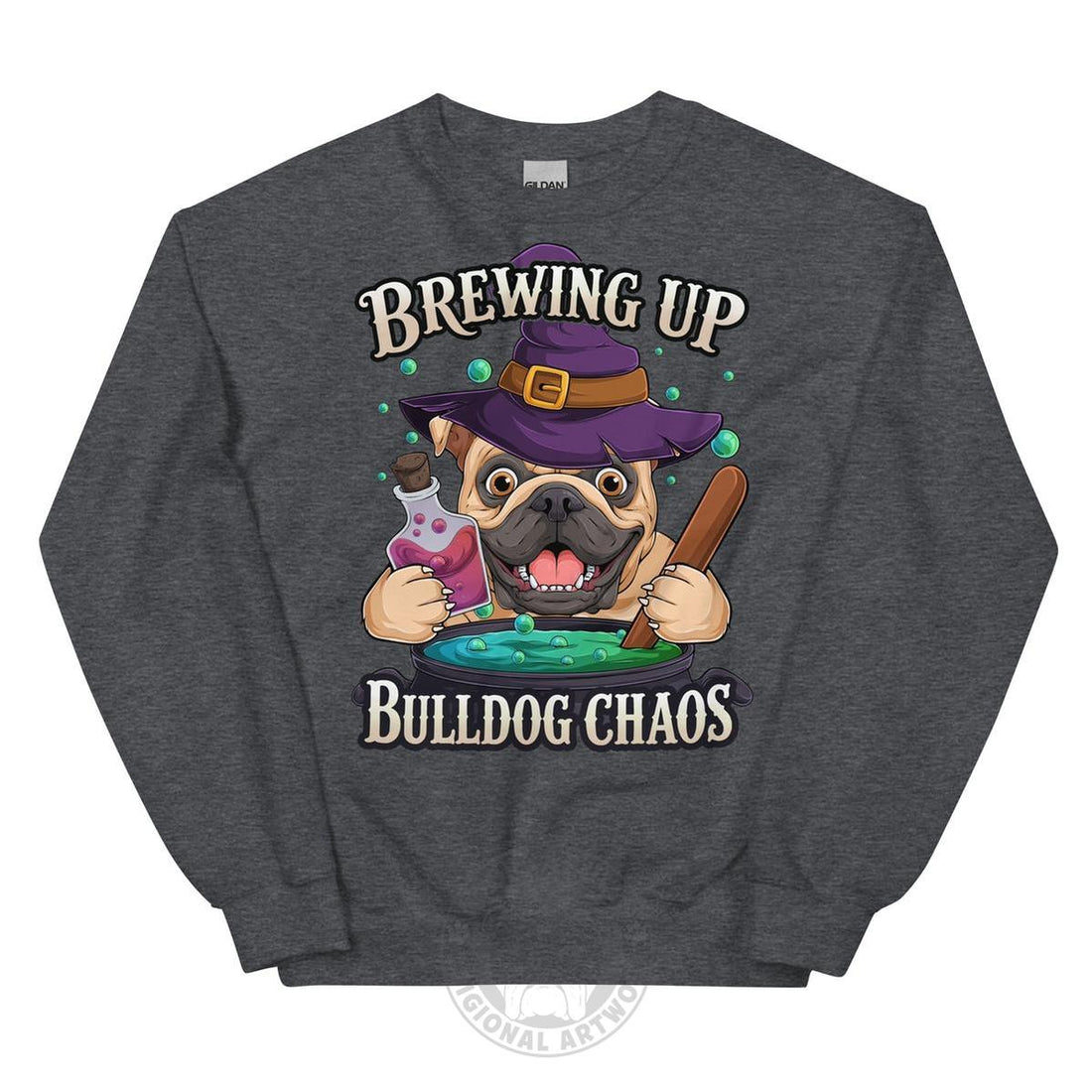 Brewing Up Bulldog Chaos English Bulldog Sweatshirt