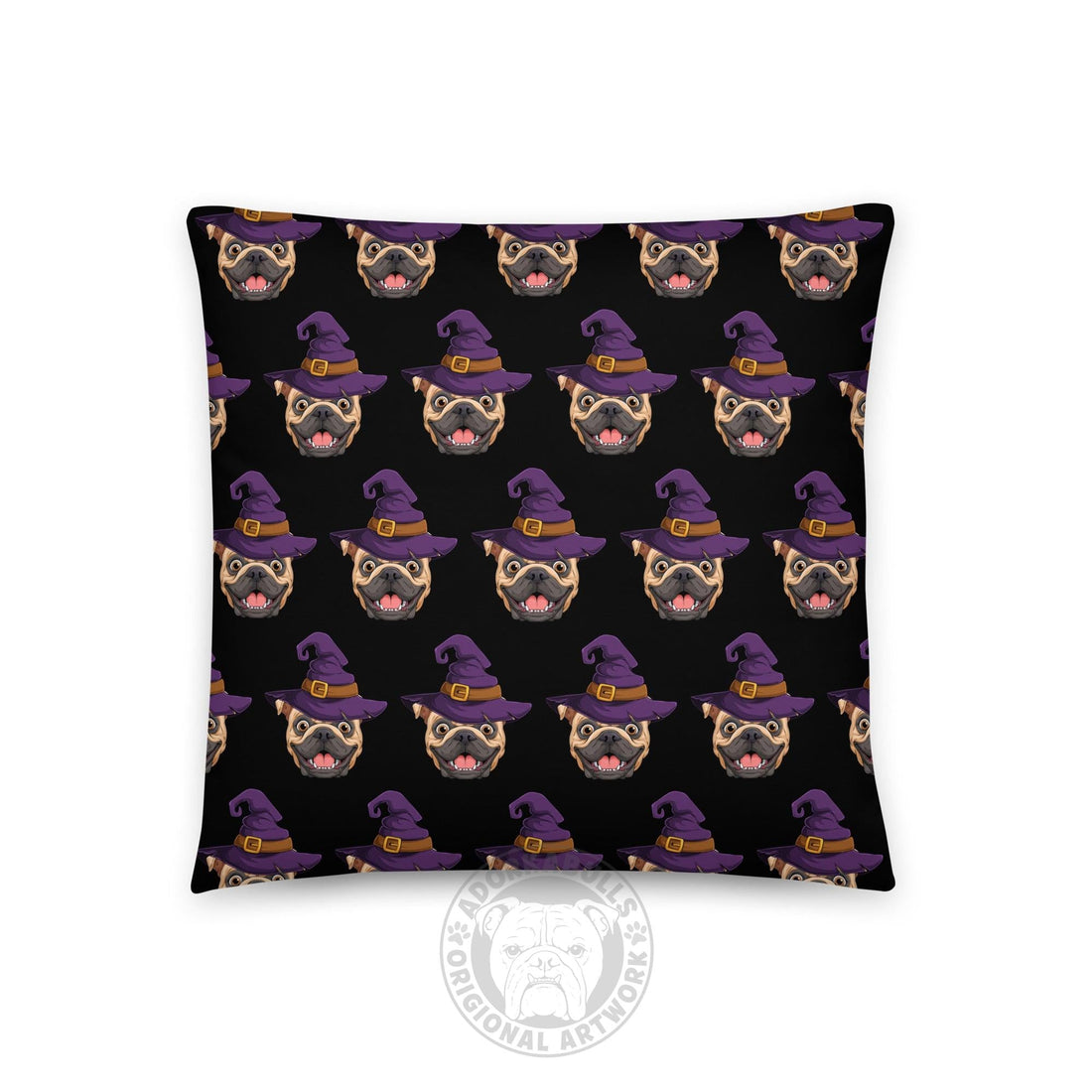 Brewing Up Bulldog Chaos English Bulldog Throw Pillow