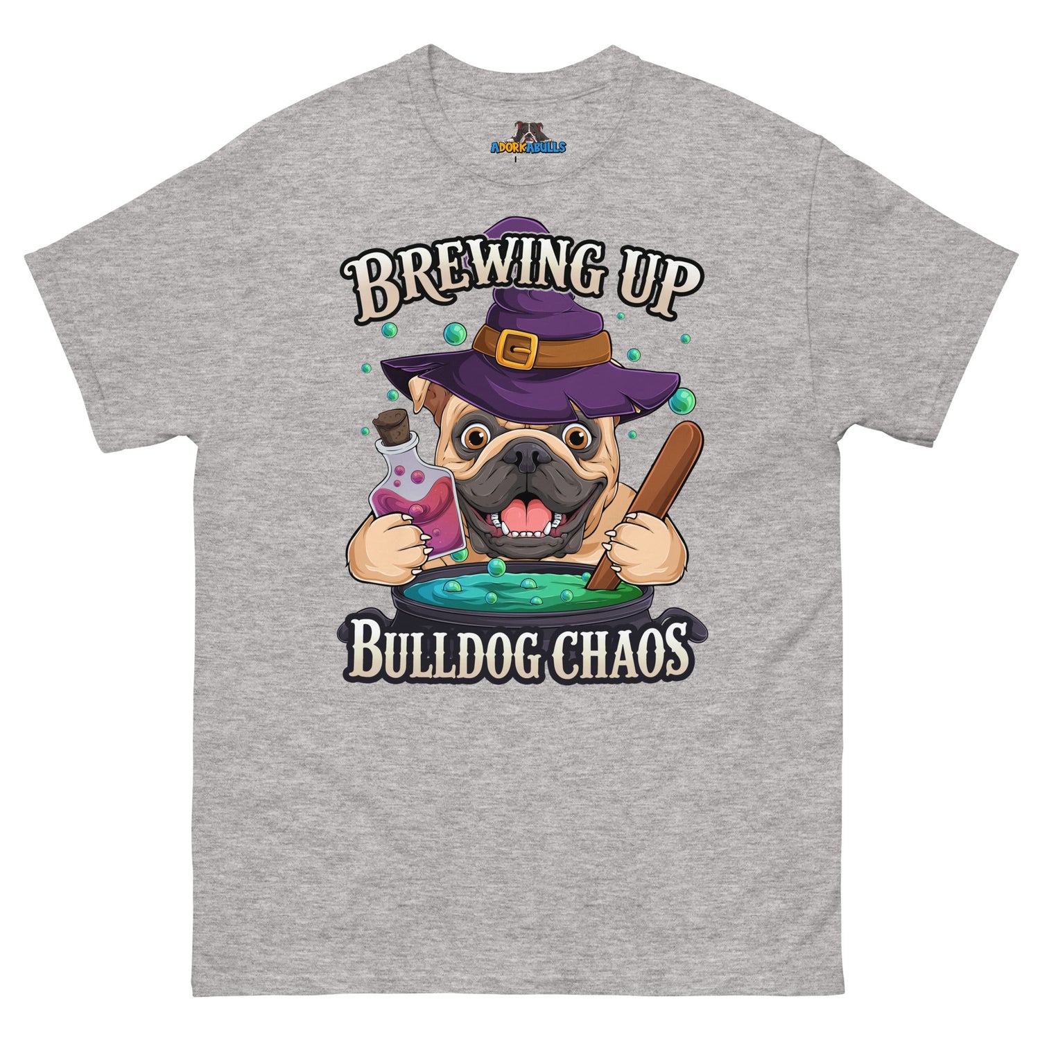 Brewing Up Bulldog Chaos Men’s English Bulldog Tee
