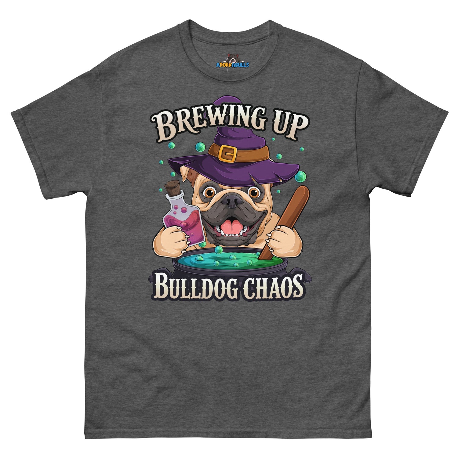 Brewing Up Bulldog Chaos Men’s English Bulldog Tee