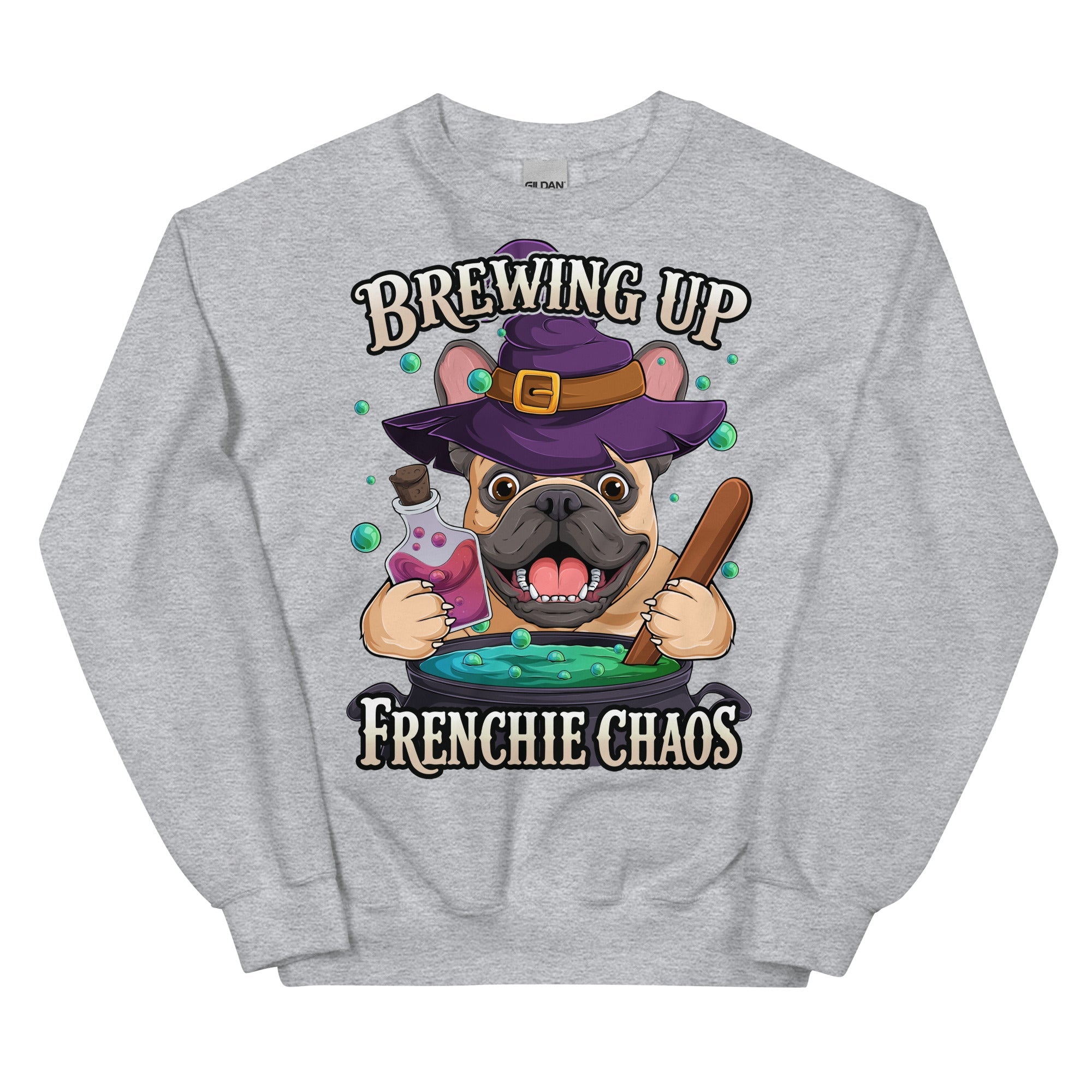 Brewing Up Frenchie Chaos French Bulldog Sweatshirt