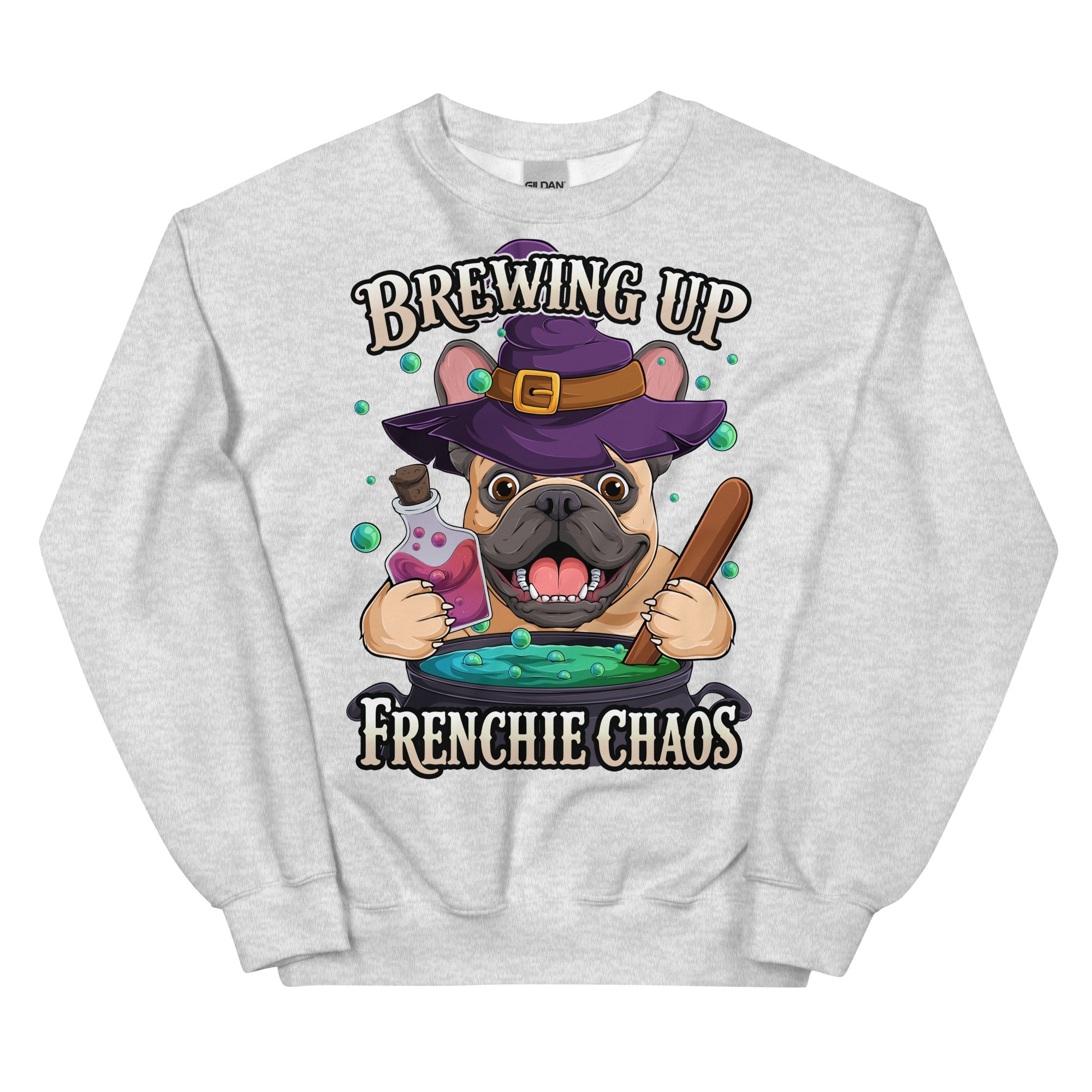 Brewing Up Frenchie Chaos French Bulldog Sweatshirt