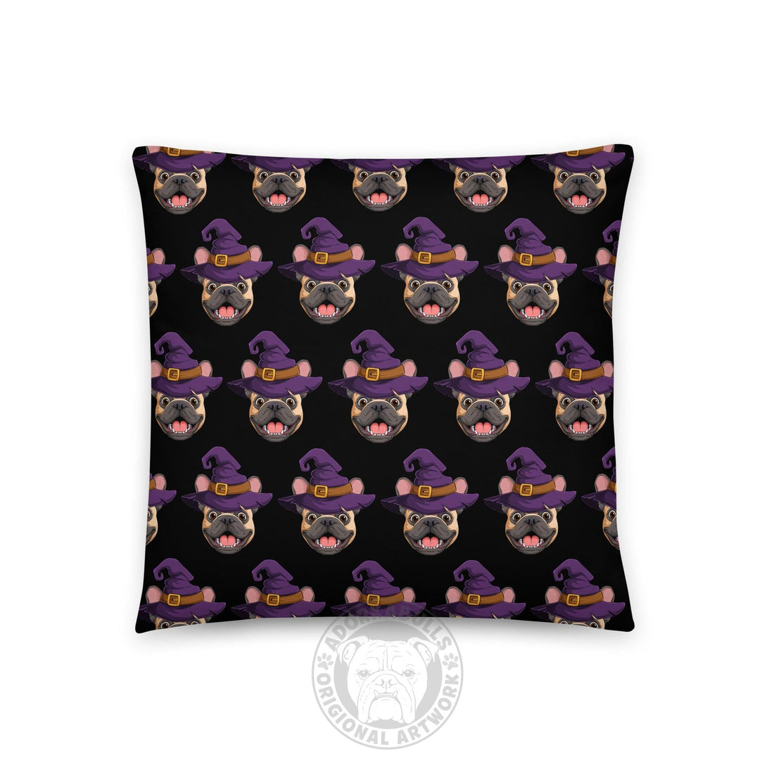 Brewing Up Frenchie Chaos French Bulldog Throw Pillow