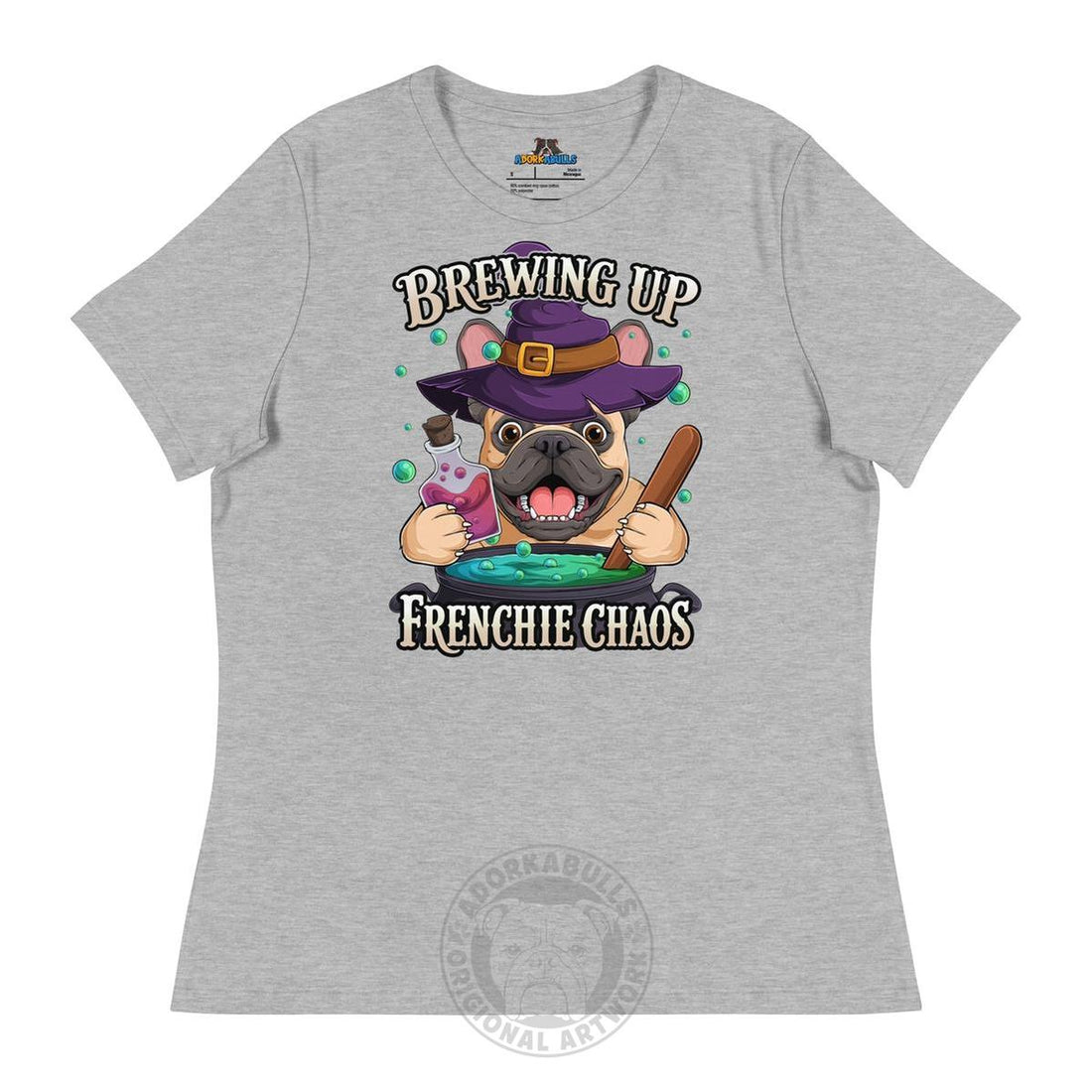 Brewing Up Frenchie Chaos Women’s French Bulldog Tee