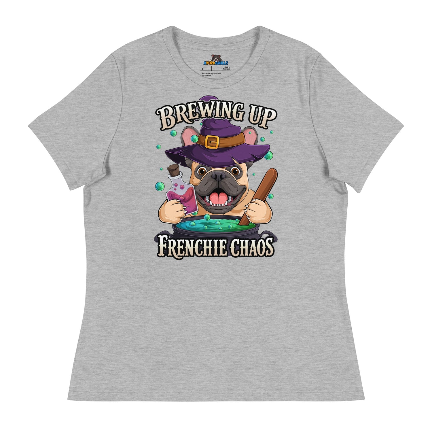 Brewing Up Frenchie Chaos Women’s French Bulldog Tee