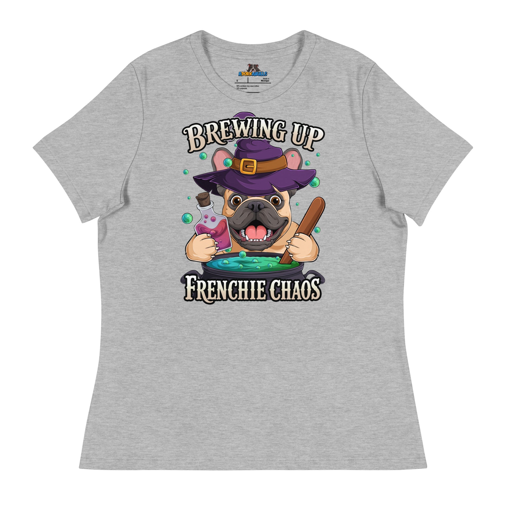 Brewing Up Frenchie Chaos Women’s French Bulldog Tee
