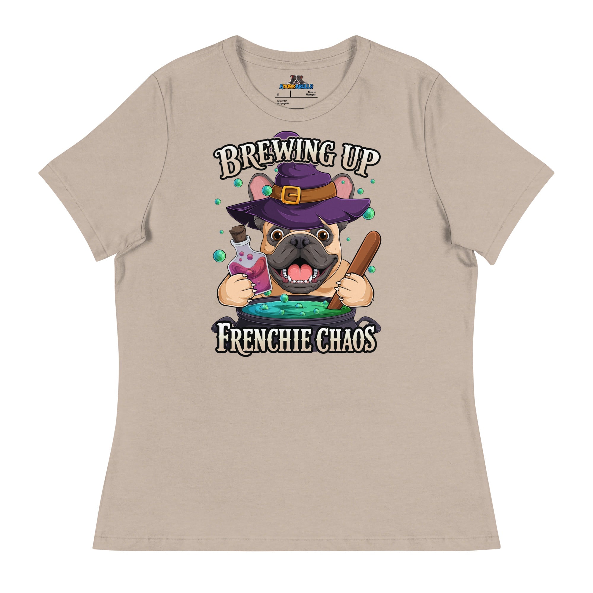 Brewing Up Frenchie Chaos Women’s French Bulldog Tee