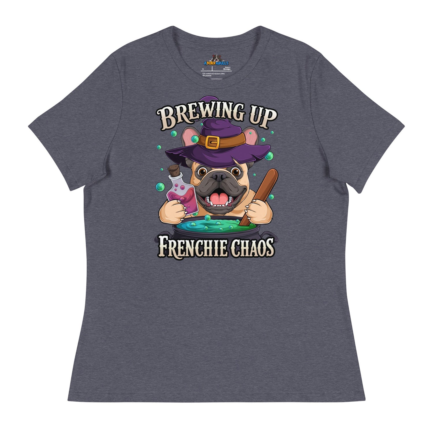 Brewing Up Frenchie Chaos Women’s French Bulldog Tee
