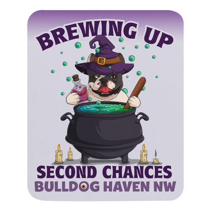 &quot;Brewing Up Second Chances&quot; Frenchie Witch Mouse Pad – BHNW Rescue Mouse Pad