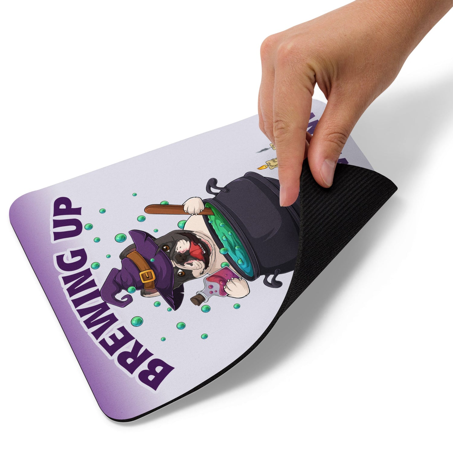 &quot;Brewing Up Second Chances&quot; Frenchie Witch Mouse Pad – BHNW Rescue Mouse Pad