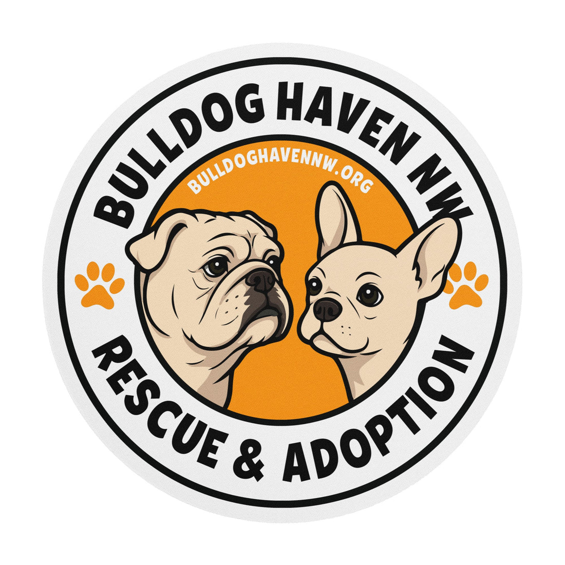 Bulldog Haven NW Logo Round Mousepad