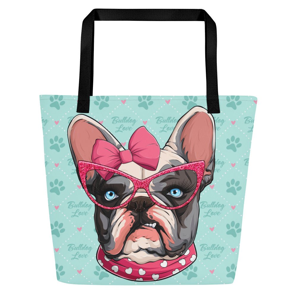 “Bulldog Love” Frenchie Tote Bag with Inside Pocket