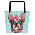 “Bulldog Love” Frenchie Tote Bag with Inside Pocket