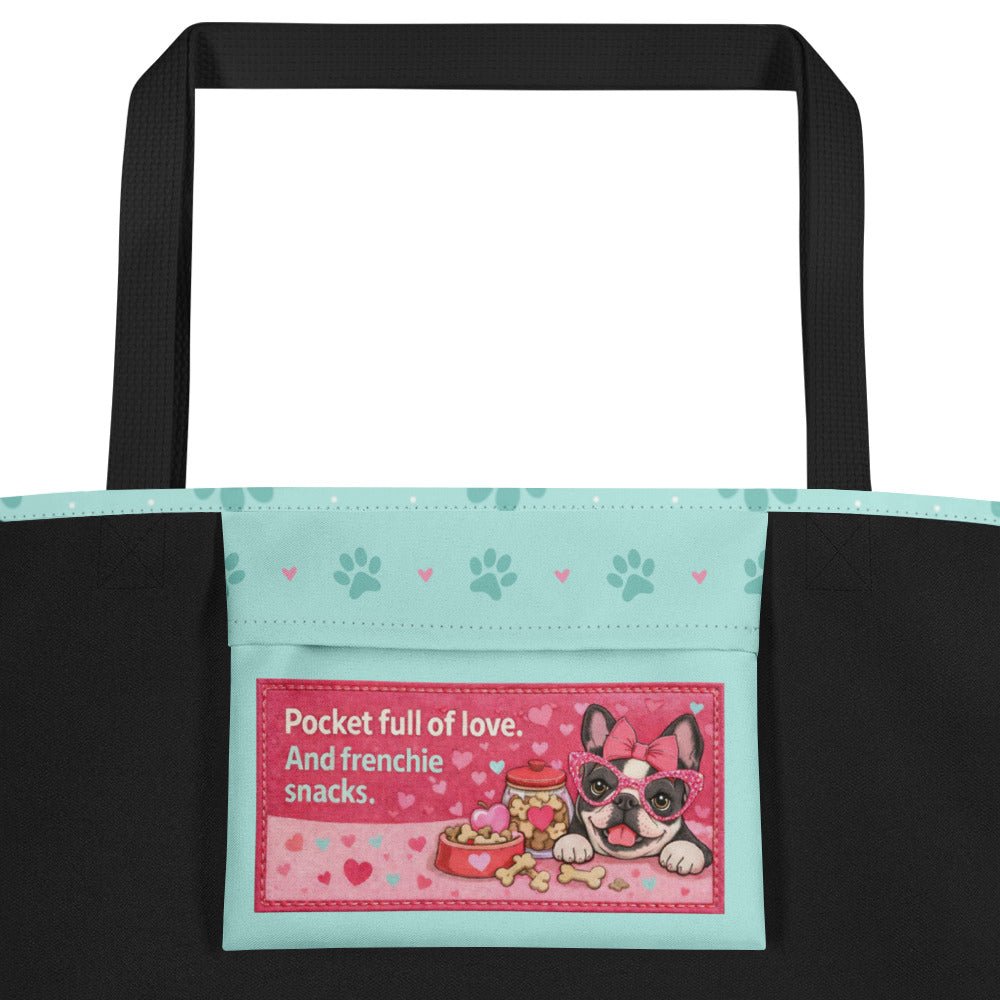 “Bulldog Love” Frenchie Tote Bag with Inside Pocket
