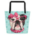 “Bulldog Love” Tote Bag with Inside Pocket | B&W Colored