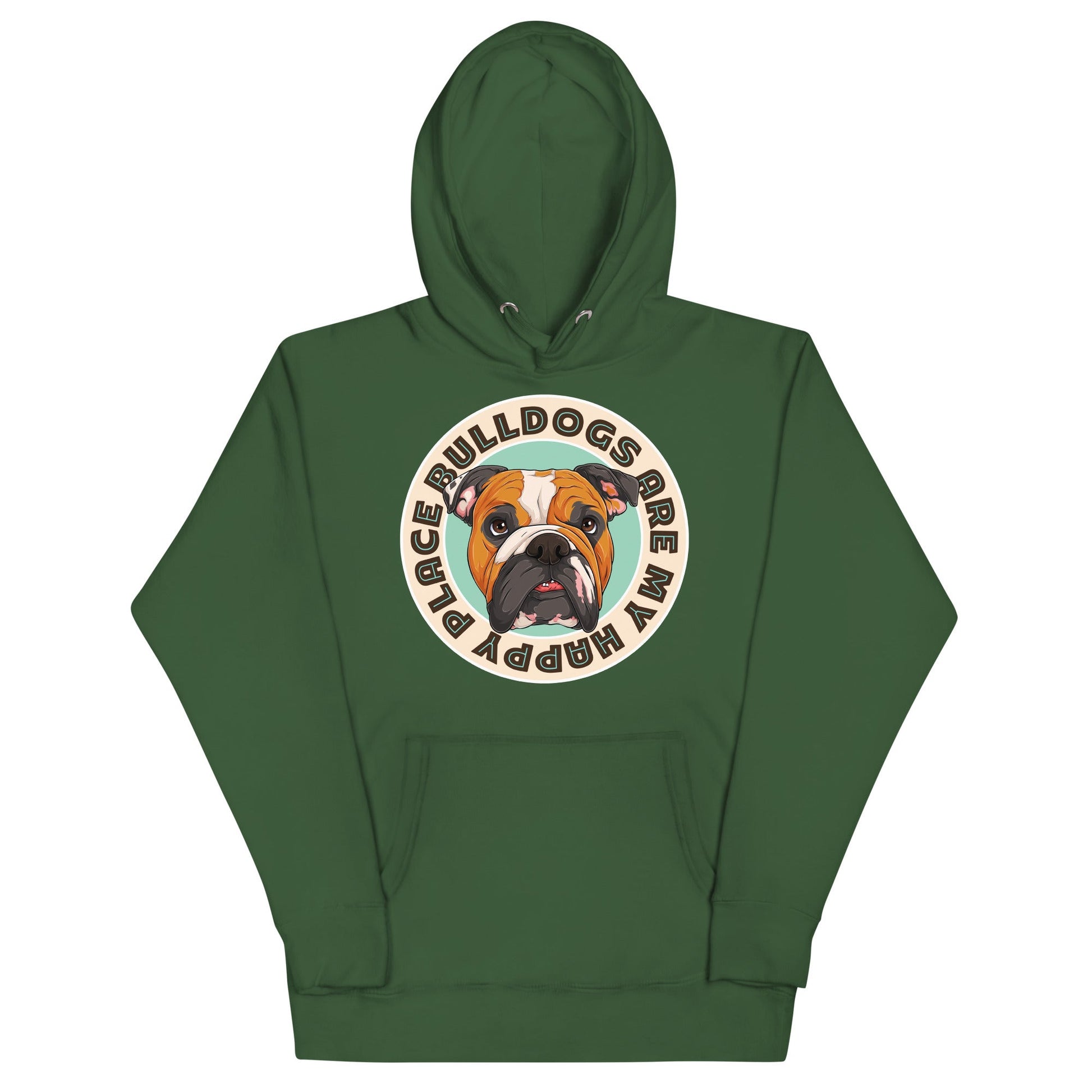 "Bulldogs Are My Happy Place" English Bulldog Unisex Hoodie