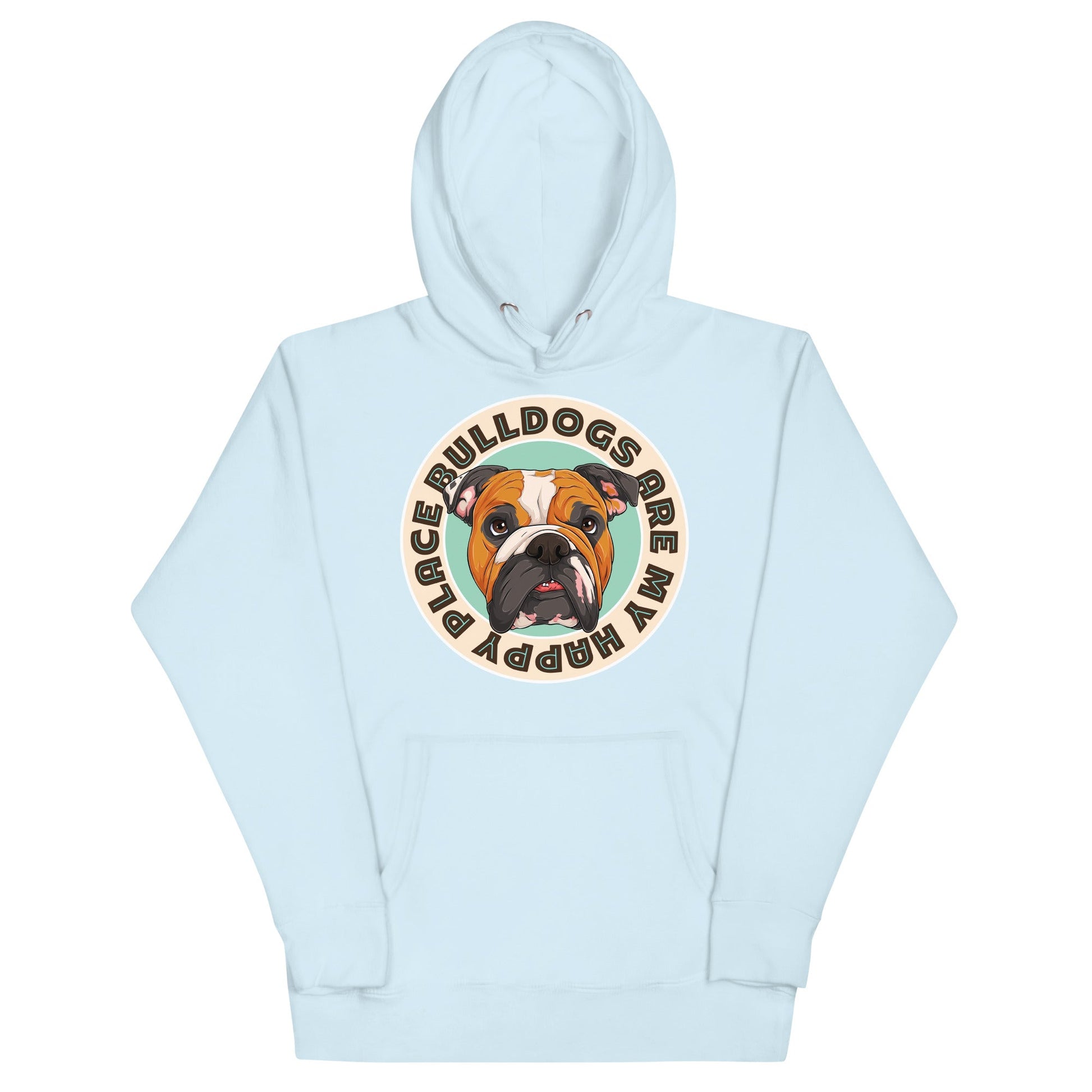 "Bulldogs Are My Happy Place" English Bulldog Unisex Hoodie