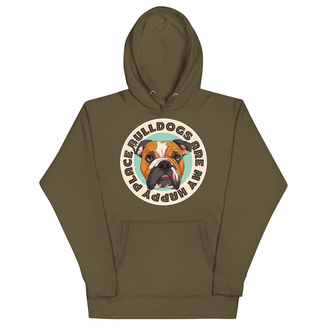 &quot;Bulldogs Are My Happy Place&quot; English Bulldog Unisex Hoodie