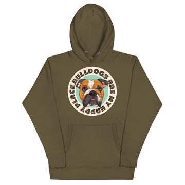 "Bulldogs Are My Happy Place" English Bulldog Unisex Hoodie