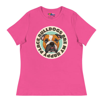 "Bulldogs Are My Happy Place" English Bulldog Women&