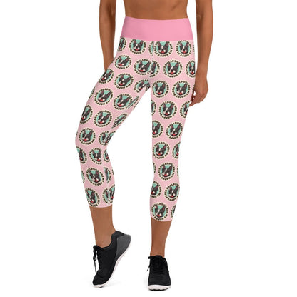 &quot;Bulldogs Are My Happy Place&quot; French Bulldog Yoga Capri Leggings