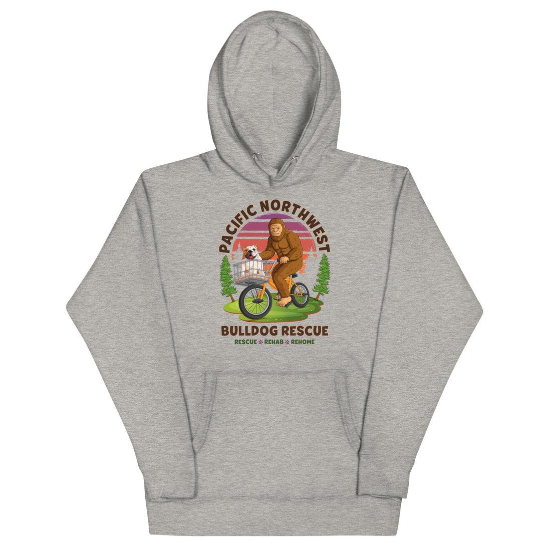 "Bulldogs & Bigfoot" Pacific Northwest Bulldog Rescue Unisex Hoodie
