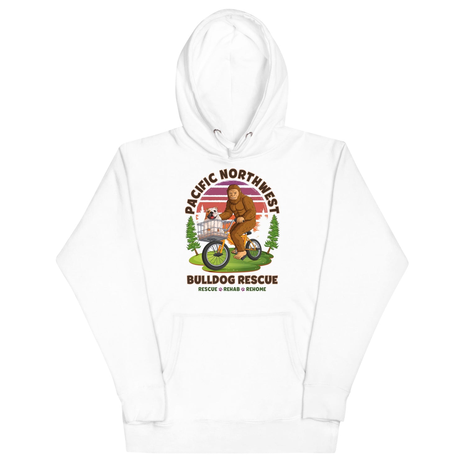 &quot;Bulldogs &amp; Bigfoot&quot; Pacific Northwest Bulldog Rescue Unisex Hoodie