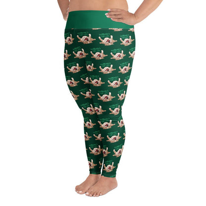&quot;Bulldogs For Life&quot; Green Plus Size Leggings | Fawn &amp; White Colored