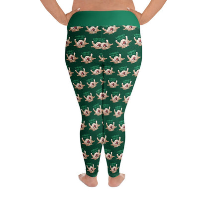&quot;Bulldogs For Life&quot; Green Plus Size Leggings | Fawn &amp; White Colored