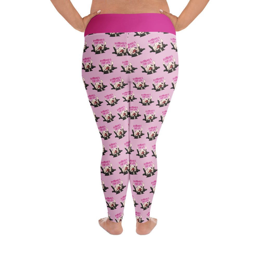 "Bulldogs For Life" Plus Size Leggings | Black & White Colored
