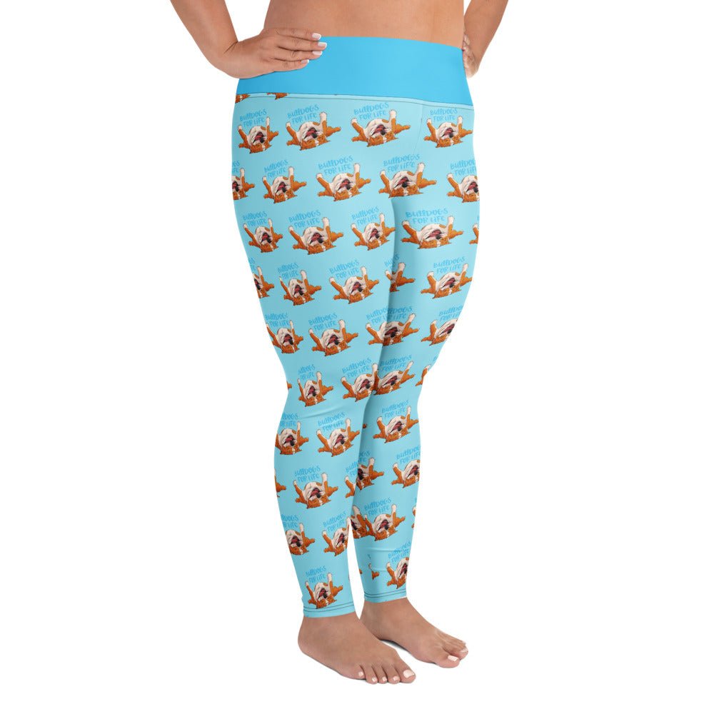 &quot;Bulldogs For Life&quot; Plus Size Leggings | Red &amp; White Colored
