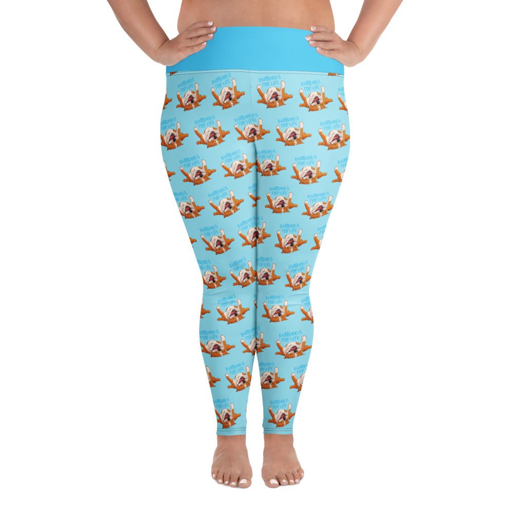 &quot;Bulldogs For Life&quot; Plus Size Leggings | Red &amp; White Colored