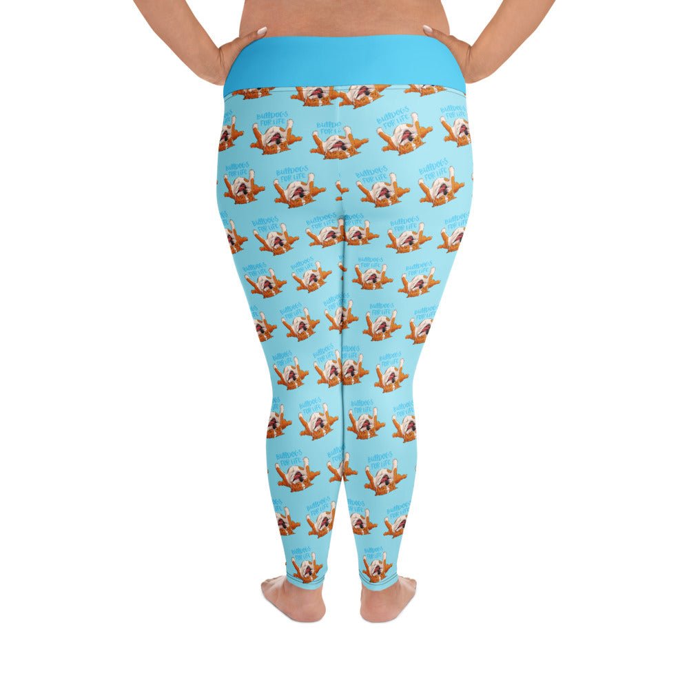 &quot;Bulldogs For Life&quot; Plus Size Leggings | Red &amp; White Colored