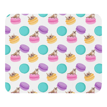 Bulldogs & Macaroons Mouse pad | Fawn & White Colored