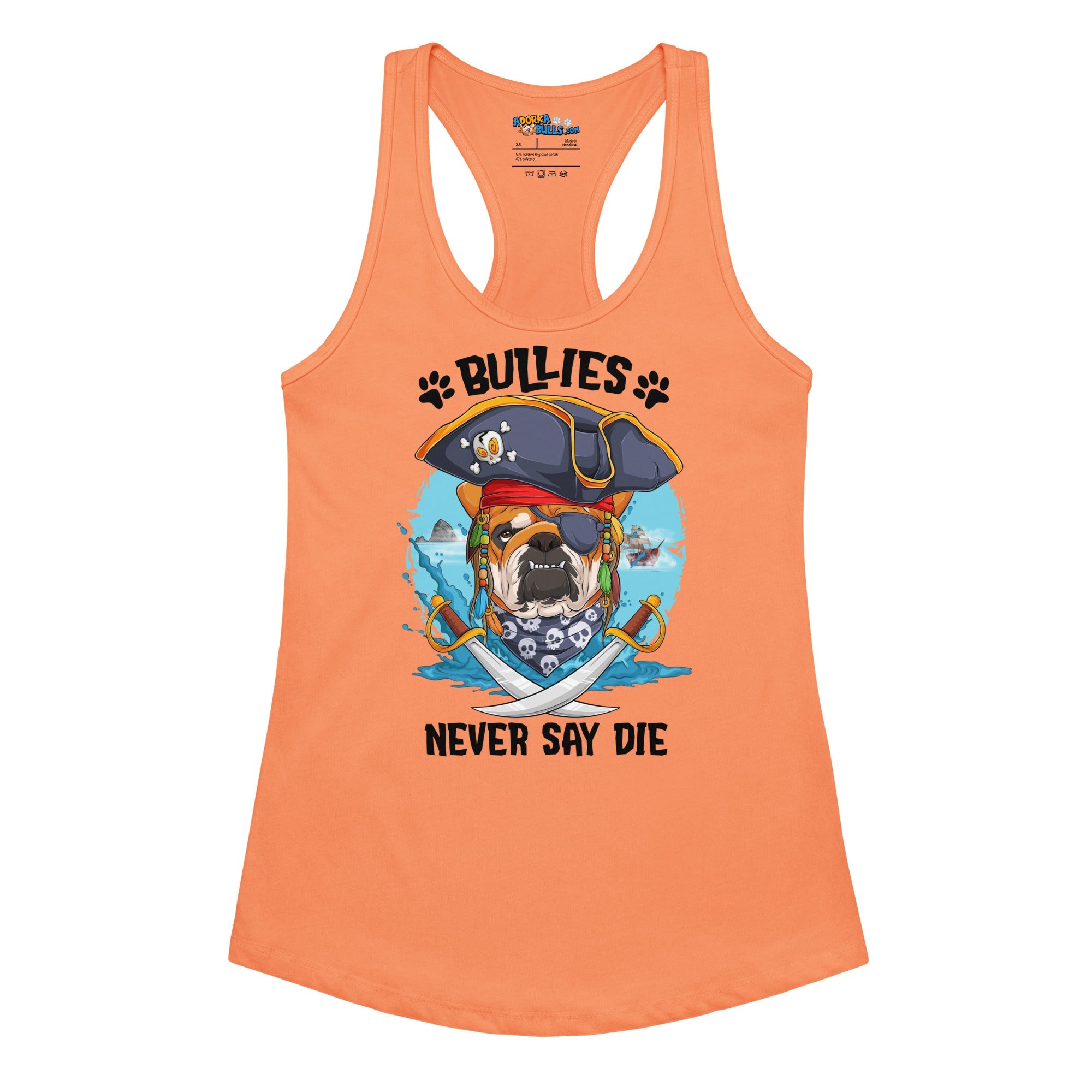 &quot;Bullies Never Say Die&quot; English Bulldog Pirate Women’s Tank