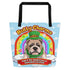 "Bully Charms" Bulldog Large Tote Bag with Pocket | Fawn & White Colored