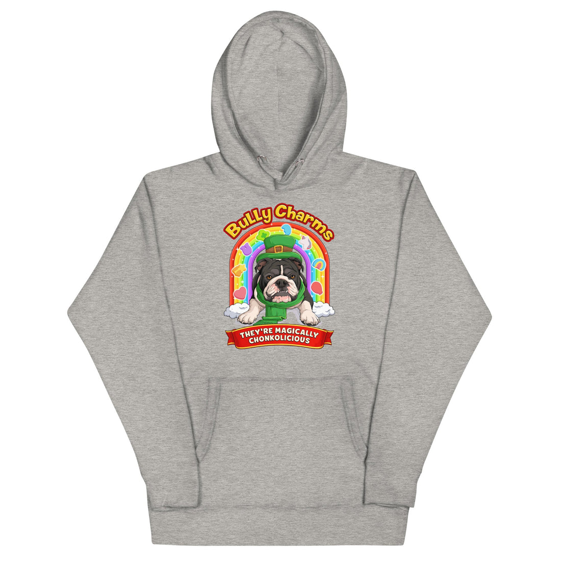 "Bully Charms" English Bulldog Hoodie | B&amp;W Colored