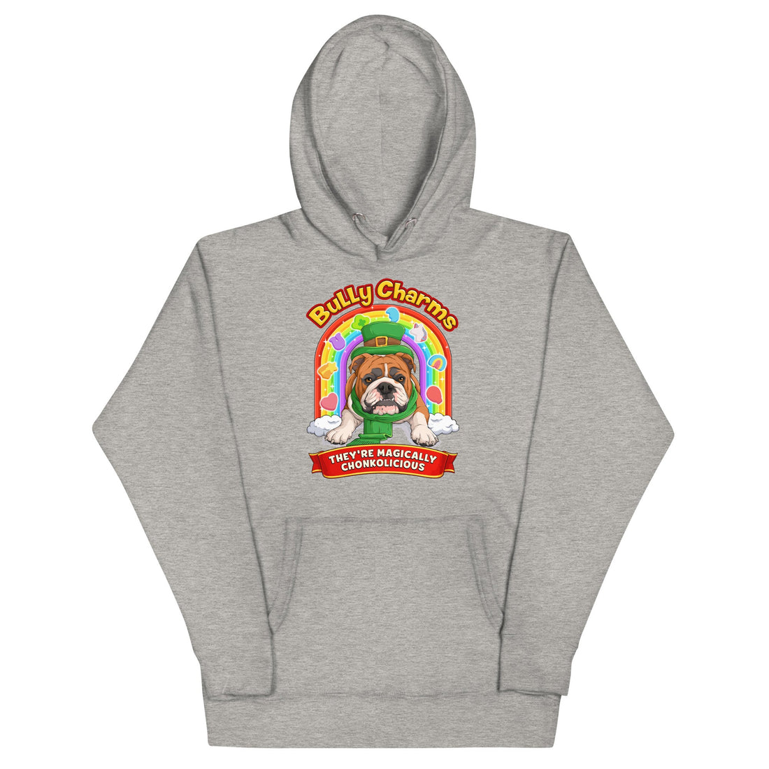 "Bully Charms" English Bulldog Hoodie | Red &amp; White Colored